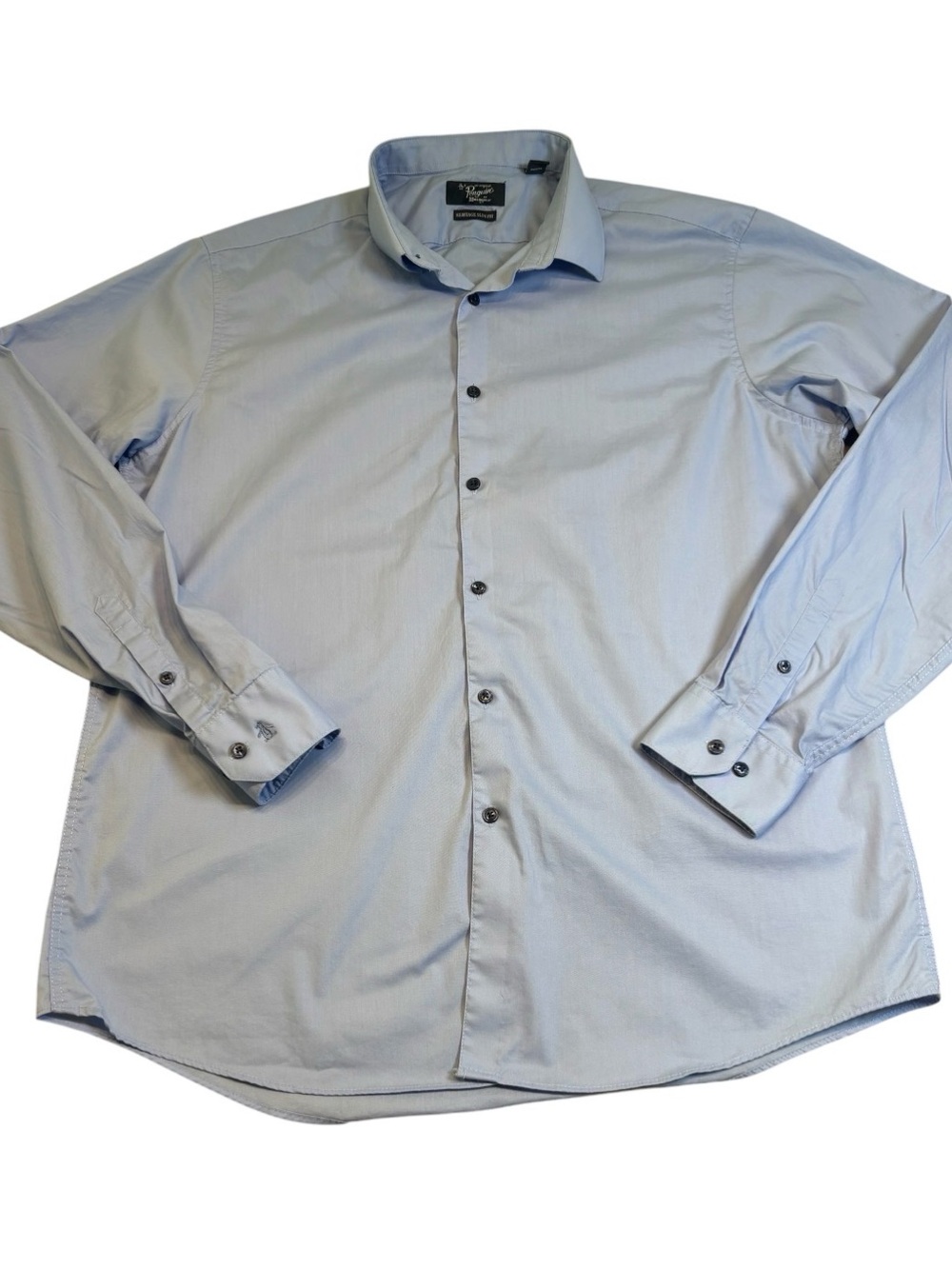 Original Penguin Heritage Slim Fit Blue Dress Shirt Men’s 17 36/37 100% Cotton